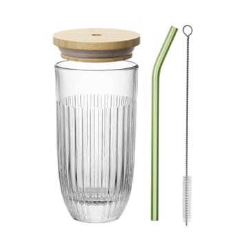 Verre à smoothie Ouessant avec couvercle et paille 43 cl - Transparent - La Rochère