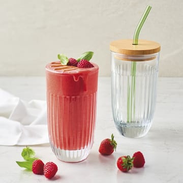 Verre à smoothie Ouessant avec couvercle et paille 43 cl - Transparent - La Rochère