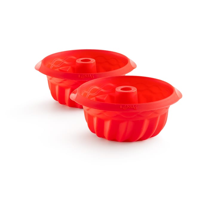 Mini moules à savarin en silicone Lékué lot de 2 - Rouge - Lékué