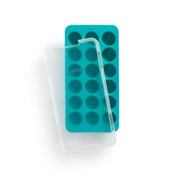 Moule à glaçons rond en silicone avec couvercle Lékué - Turquoise - Lékué