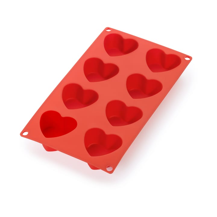 Moule en forme de cœur en silicone Lékué lot de 8 - Rouge - Lékué