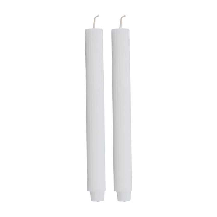 Bougie striée 25 cm Lot de 2 - white - Lene Bjerre