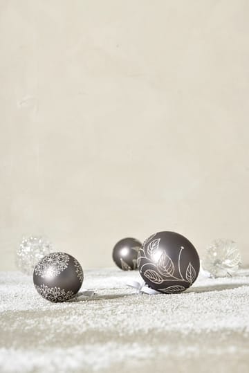 Boule de Noël Cadelia Ø6 cm - Gris foncé, feuille - Lene Bjerre