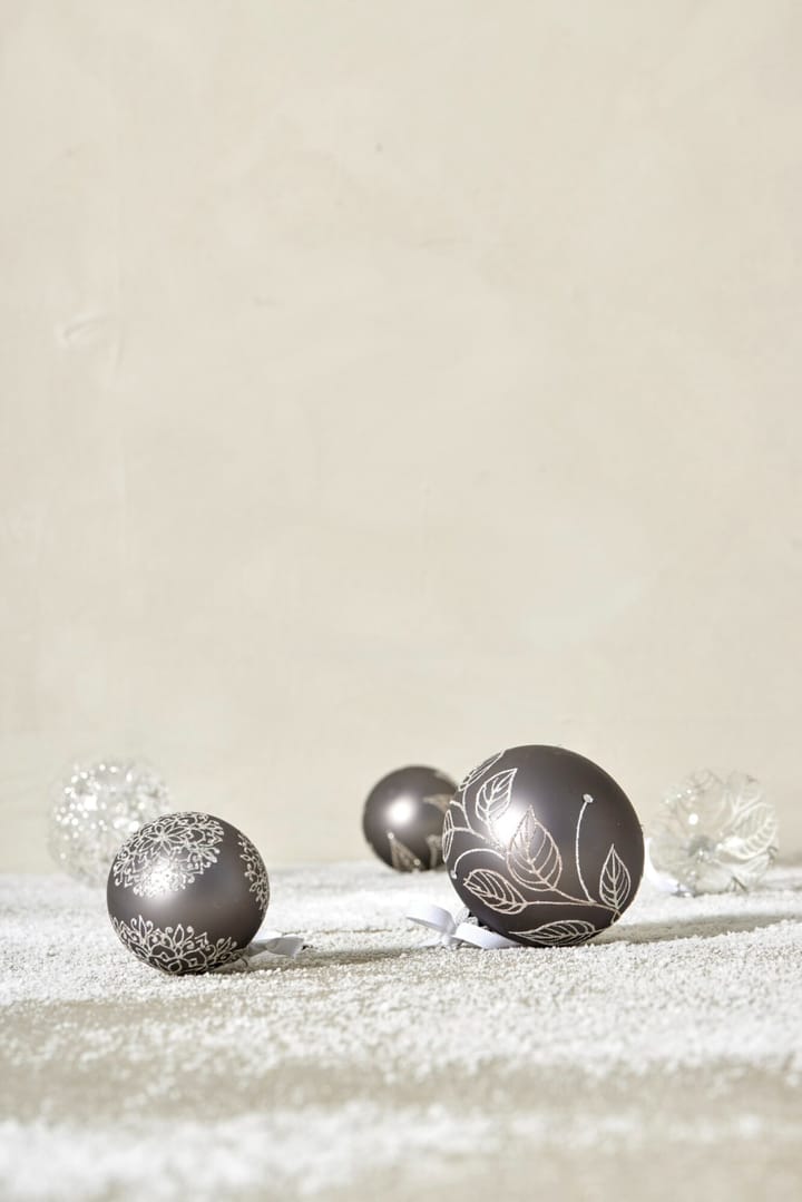 Boule de Noël Cadelia Ø6 cm - Gris foncé, feuille - Lene Bjerre