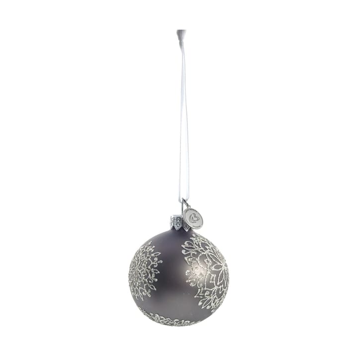 Boule de Noël Cadelia Ø6 cm - Gris foncé, flocon de neige - Lene Bjerre