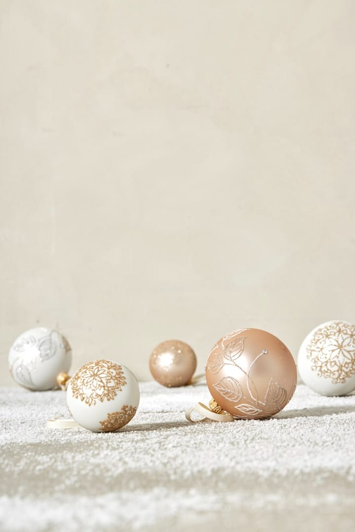 Boule de Noël Cadelia Ø6 cm - Rose, flocon de neige - Lene Bjerre