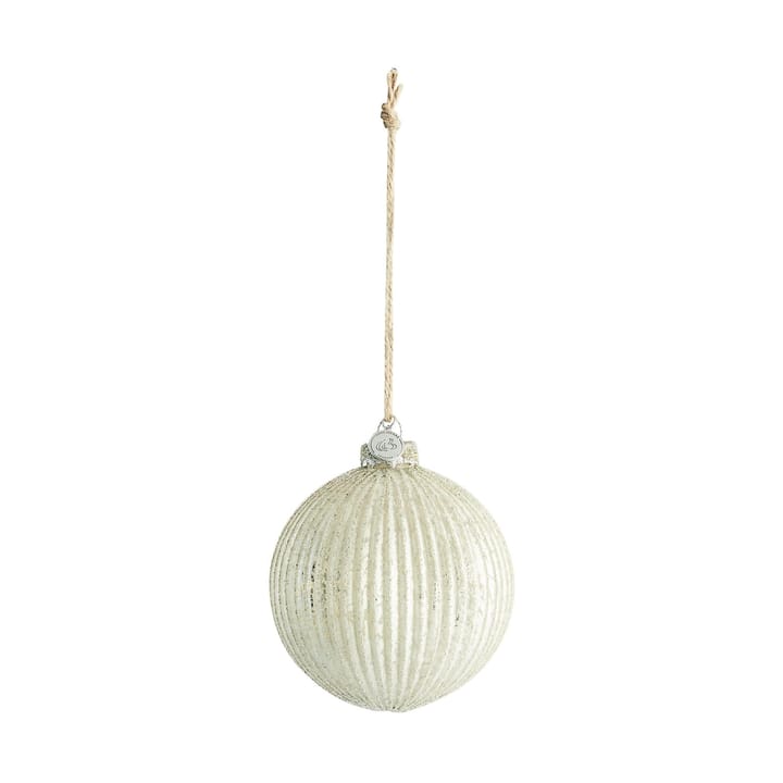 Boule de Noël Norille Ø11 cm - Off white, nervuré - Lene Bjerre