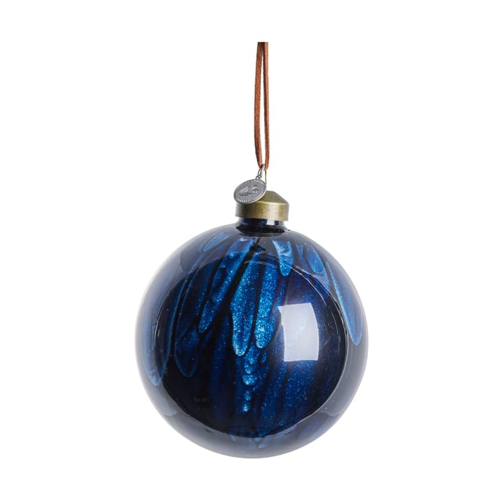 Boule de Noël ronde Nosille Ø10 cm - Bleu foncé - Lene Bjerre