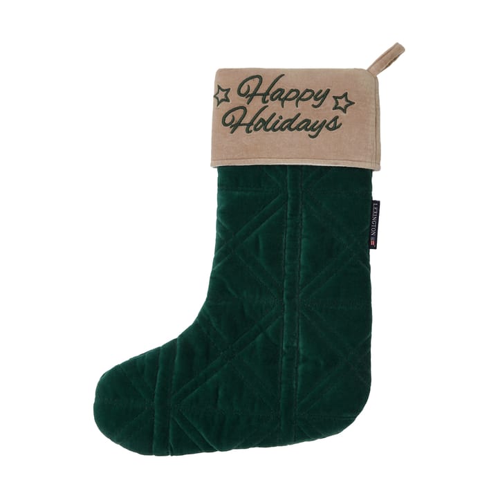 Chaussette de Noël Happy Holidays velvet - Vert - Lexington