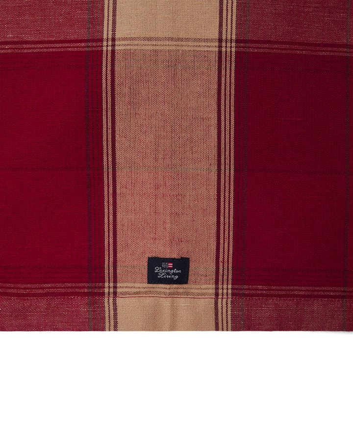 Chemin de table Checked linen-cotton 50x250 cm, Rouge-beige Lexington