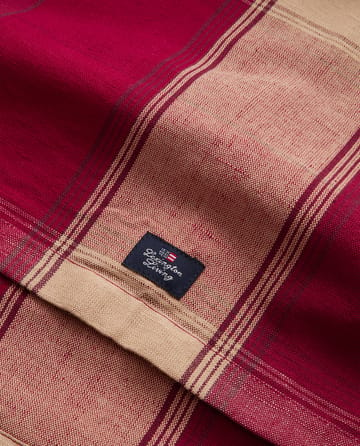 Chemin de table Checked linen-cotton 50x250 cm - Rouge-beige - Lexington