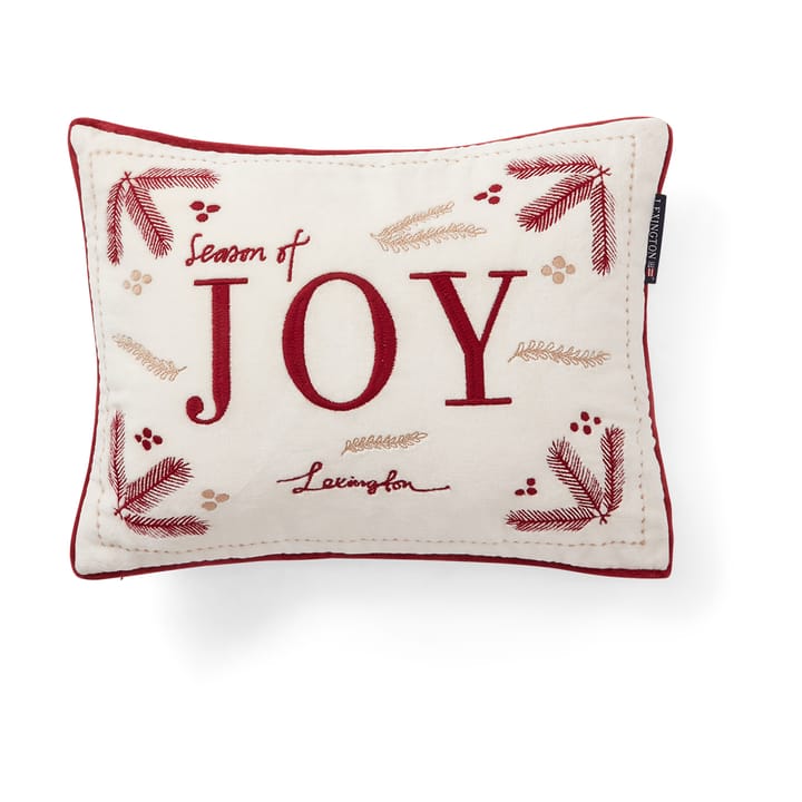 Coussin Joy organic cotton velvet 30x40 cm - Blanc-rouge - Lexington