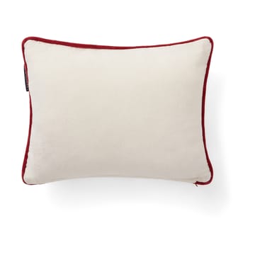 Coussin Joy organic cotton velvet 30x40 cm - Blanc-rouge - Lexington