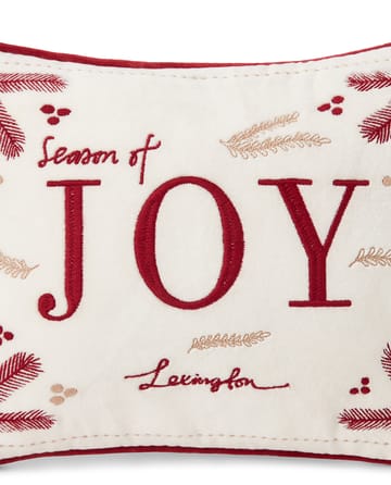 Coussin Joy organic cotton velvet 30x40 cm - Blanc-rouge - Lexington