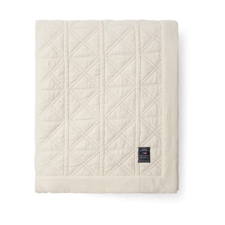 Couvre-lit Quilted organic cotton velvet 160x240 cm - Blanc - Lexington