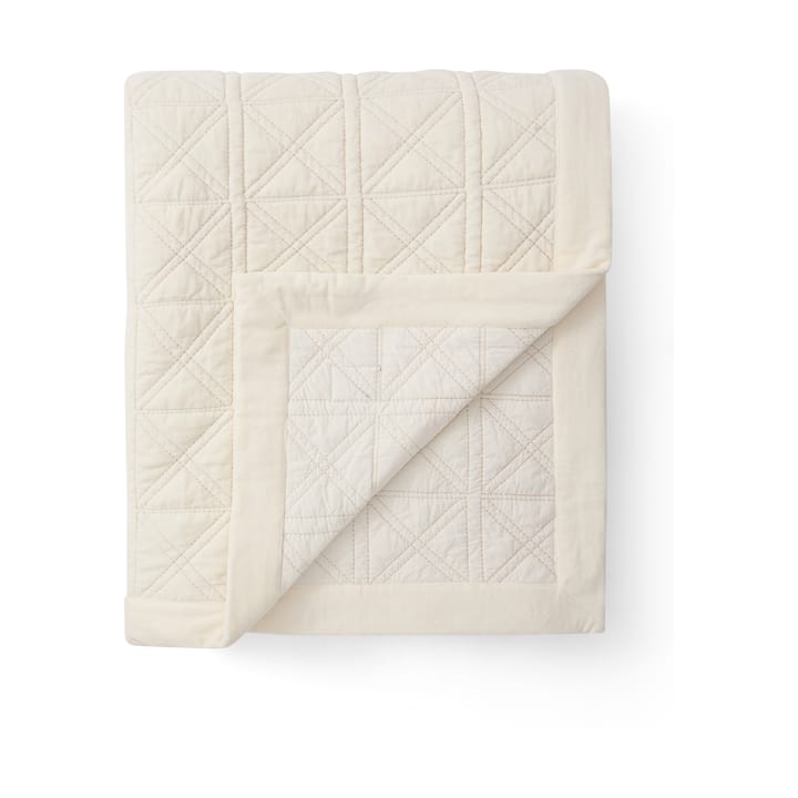 Couvre-lit Quilted organic cotton velvet 160x240 cm, Blanc Lexington