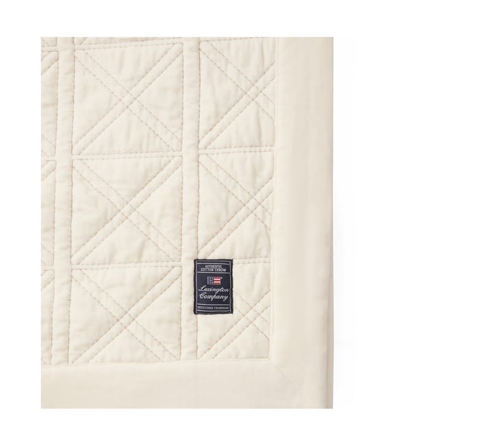 Couvre-lit Quilted organic cotton velvet 160x240 cm, Blanc Lexington