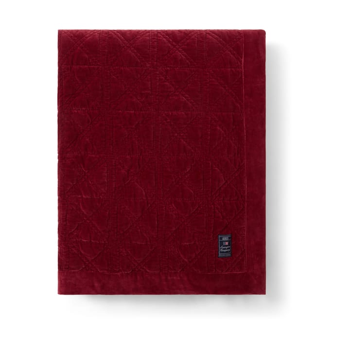 Couvre-lit Quilted organic cotton velvet 160x240 cm, Rouge Lexington