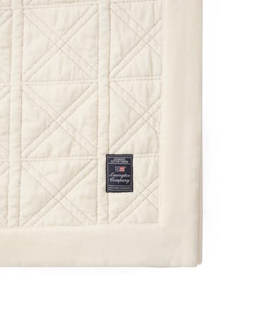 Couvre-lit Quilted organic cotton velvet 260x240 cm - Blanc - Lexington