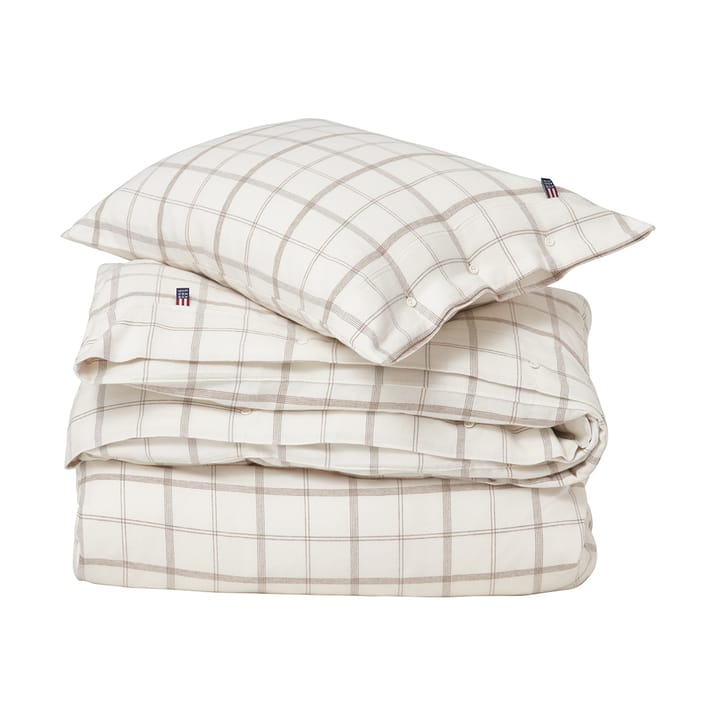 Ensemble de lit Checked Flannel 150x210 cm - White-brown - Lexington