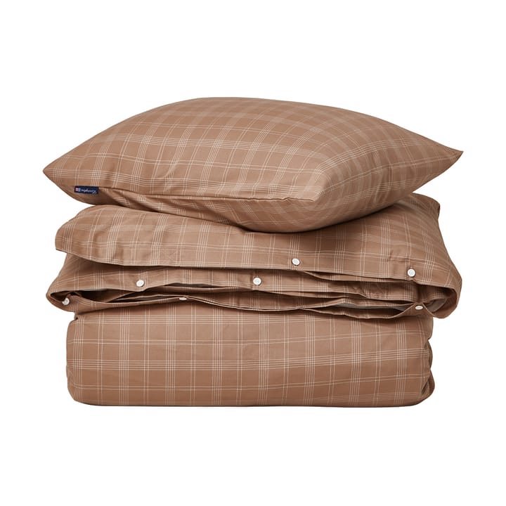 Ensemble de lit Checked Pin Point Oxford 150x210 cm - Brown - Lexington