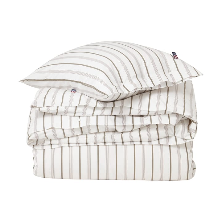 Ensemble de lit Striped Cotton Poplin 150x210 cm - White - Lexington