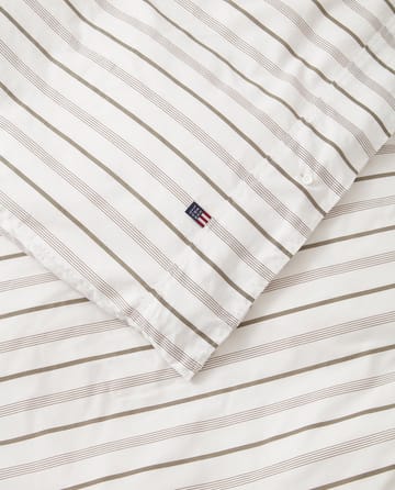 Ensemble de lit Striped Cotton Poplin 150x210 cm - White - Lexington