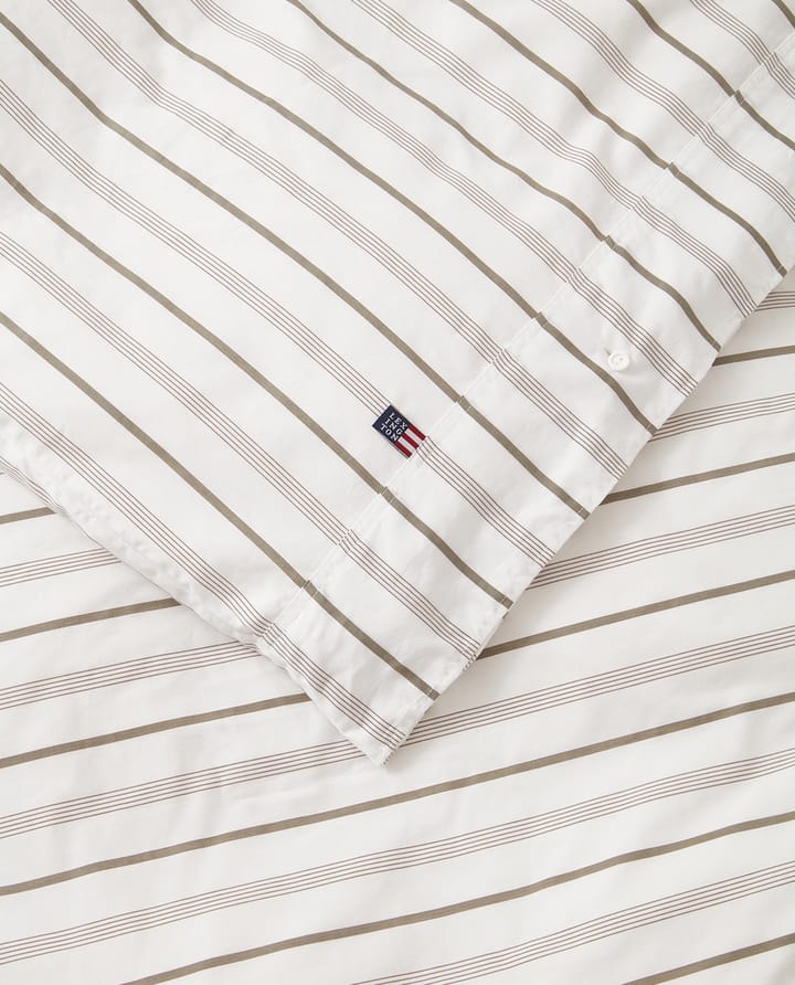 Ensemble de lit Striped Cotton Poplin 150x210 cm, White Lexington