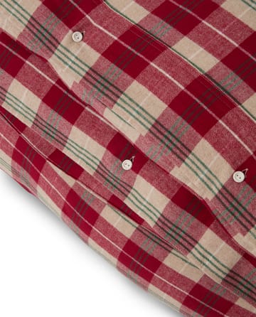 Ensemble de literie Checked cotton flannel - Rouge-beige-vert-blanc - Lexington