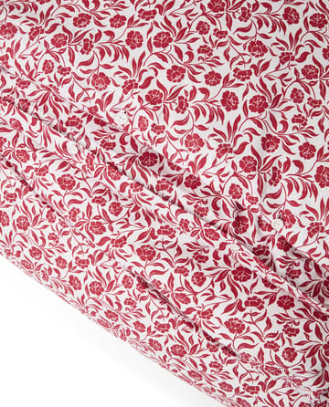 Ensemble de literie Flower printed cotton sateen - Blanc-rouge - Lexington