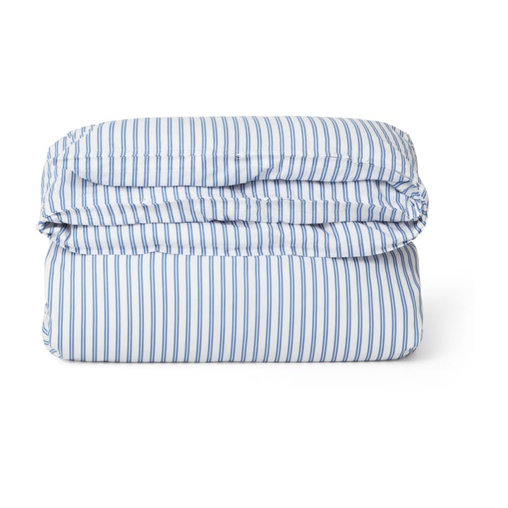 Housse de couette Striped Cotton Poplin 150x210 cm - Bleu - Lexington