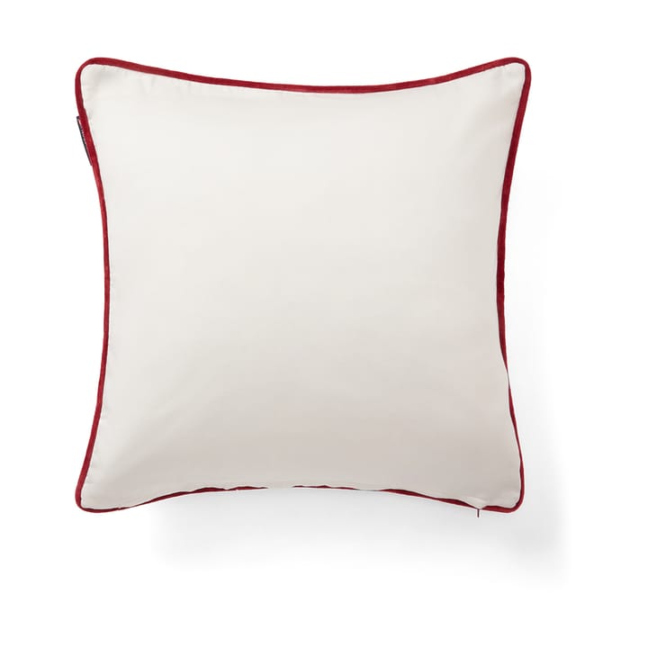 Housse de coussin Happy always 50x50 cm, Blanc-rouge Lexington