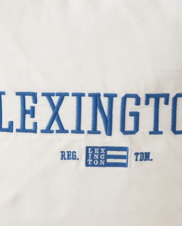 Housse de coussin Logo Organic Cotton Twill 50x50 cm - Blanc-bleu - Lexington
