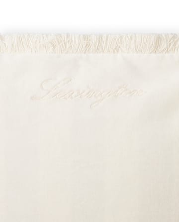 Housse de coussin Organic cotton velvet fringe 50x50 cm - Blanc - Lexington