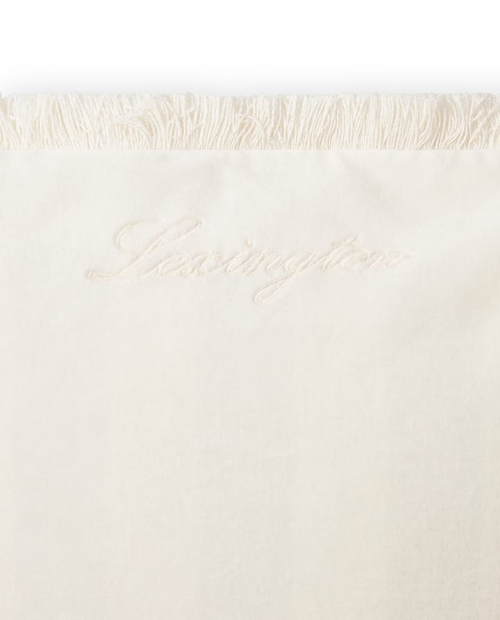 Housse de coussin Organic cotton velvet fringe 50x50 cm, Blanc Lexington