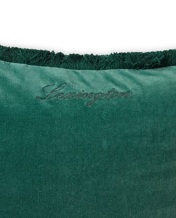 Housse de coussin Organic cotton velvet fringe 50x50 cm - Vert - Lexington