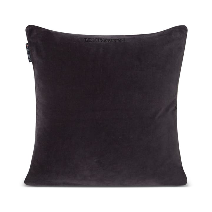 Housse de coussin Patched Organic Cotton Velvet 50x50 cm, Dark gray-light beige Lexington