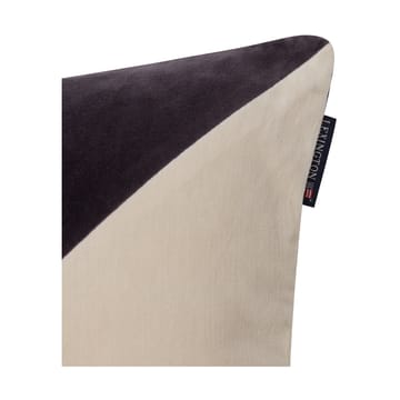 Housse de coussin Patched Organic Cotton Velvet 50x50 cm - Dark gray-light beige - Lexington