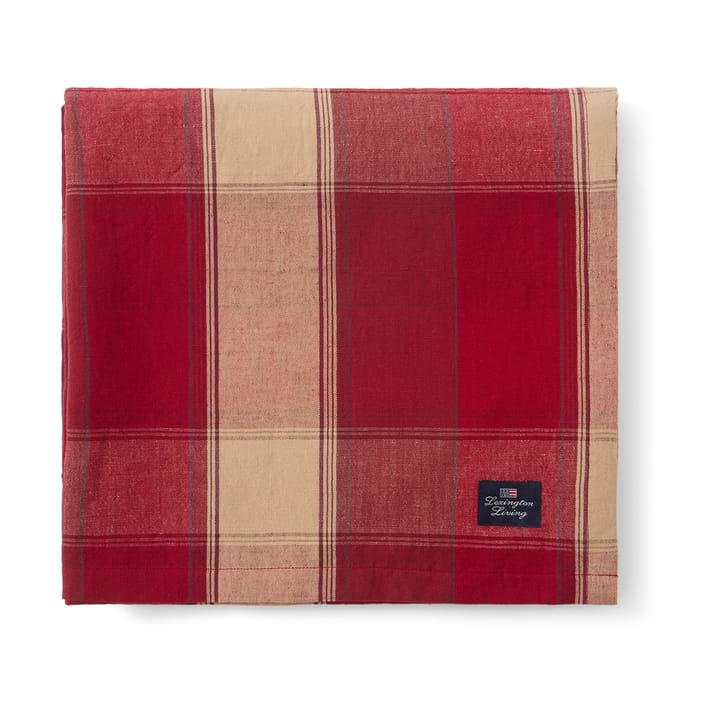 Nappe Checked linen-cotton 150x250 cm - Rouge-beige - Lexington