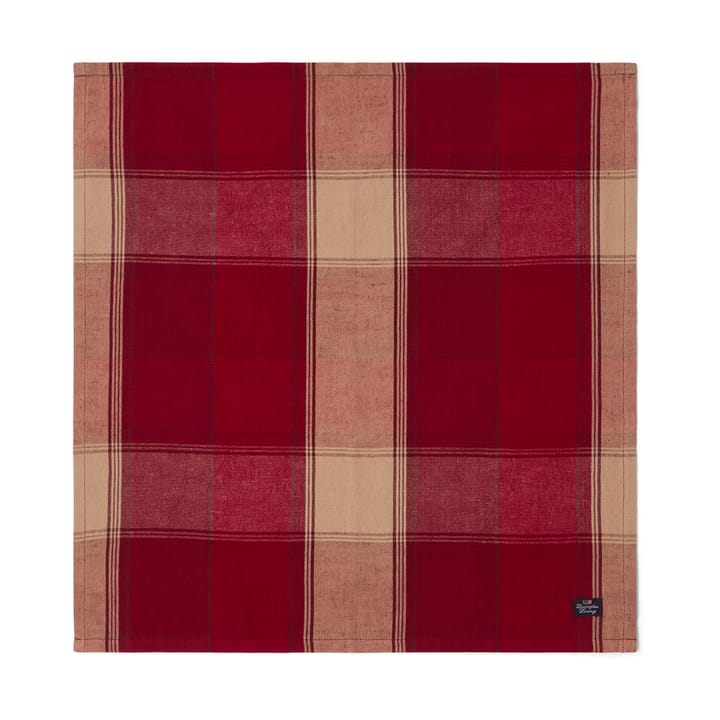 Nappe serviette Checked linen-cotton 50x50 cm, Rouge-beige Lexington