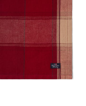 Nappe serviette Checked linen-cotton 50x50 cm - Rouge-beige - Lexington