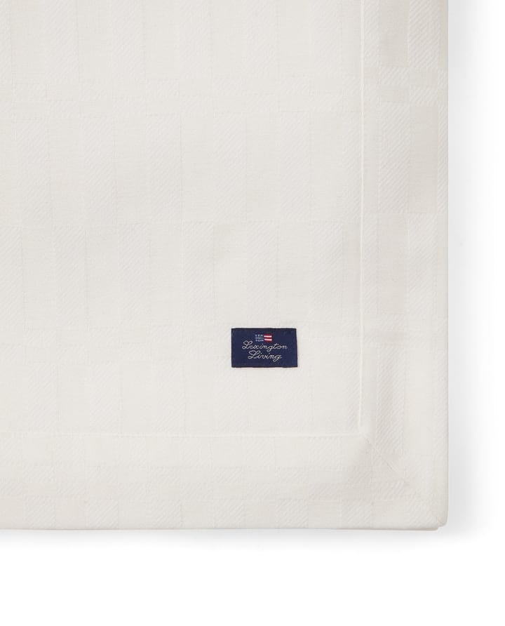 Nappe White jacquard cotton 150x250 cm, Blanc Lexington