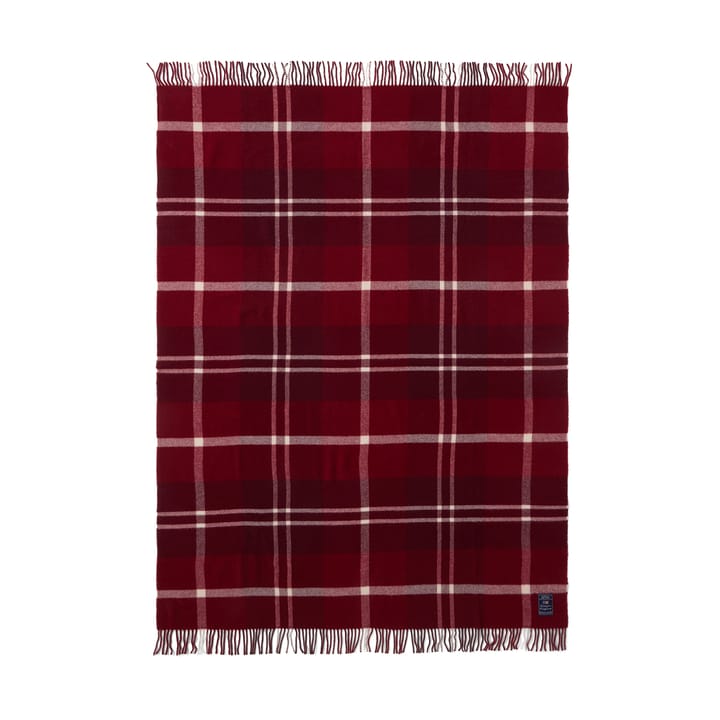 Plaid Checked Recycled 130x170 cm, Rouge-blanc Lexington