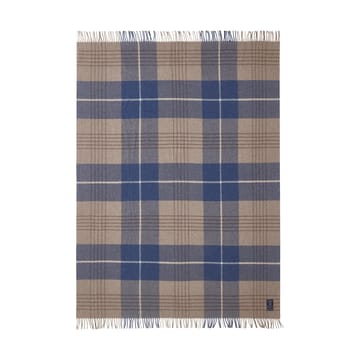 Plaid Checked Recycled Wool 130x170 cm - Denim blue-beige - Lexington