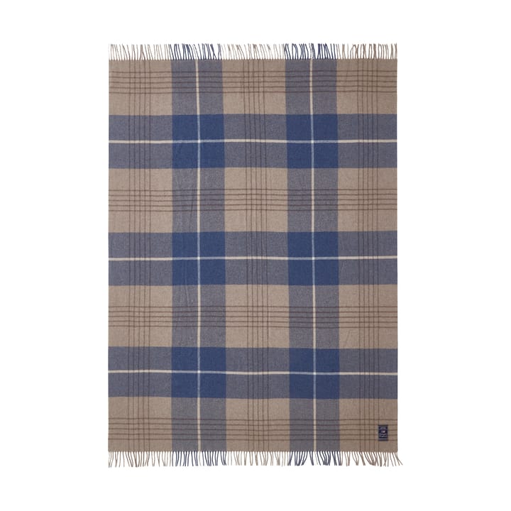 Plaid Checked Recycled Wool 130x170 cm, Denim blue-beige Lexington