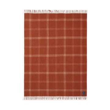 Plaid Checked Recycled Wool 130x170 cm - Rust-white - Lexington