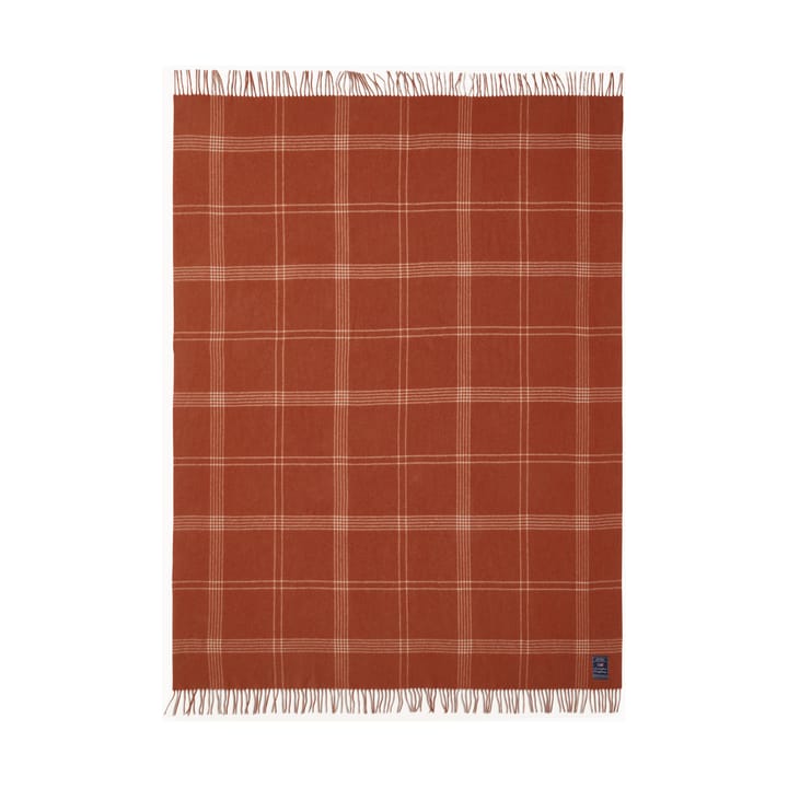 Plaid Checked Recycled Wool 130x170 cm, Rust-white Lexington