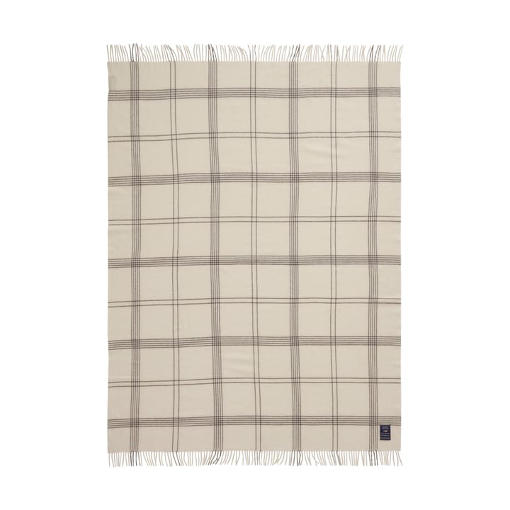 Plaid Checked Recycled Wool 130x170 cm, White-dark gray Lexington