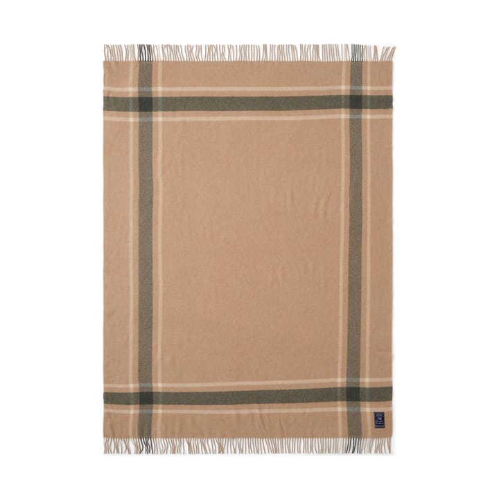 Plaid Frame checked recycled 130x170 cm, Beige-vert Lexington