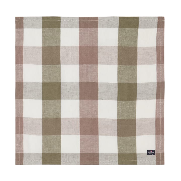 Serviette en tissu Checked Linen/Cotton 50x50 cm - Olive - Lexington